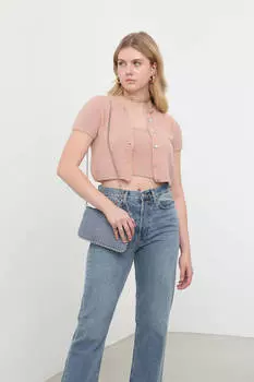 Плюшевый кардиган с укороченным топом Camel