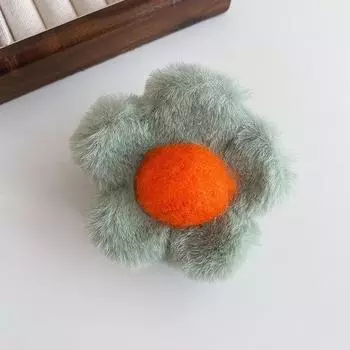 Плюшевый коготь для волос с цветком, большая заколка в виде акулы, простые заколки, заколки для волос в форме краба, заколки для волос, осенне-зимние аксессуары для волос зелёный