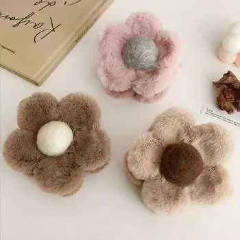 Плюшевый коготь для волос с цветком, большая заколка в виде акулы, простые заколки, заколки для волос в форме краба, заколки для волос, осенне-зимние аксессуары для волос