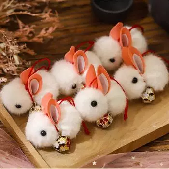 Плюшевый колокольчик Кролик Плюшевая подвеска Маленький кролик Плюшевая школьная сумка Подвеска Леди Девочки 1 Pc