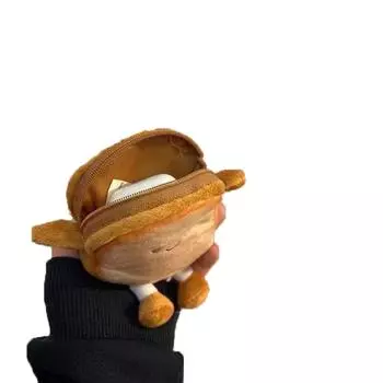 Плюшевый кошелек для тостов, хлеб, милая мини-монета, портативная плюшевая ключ-карта, сумка для хранения наушников, кошелек, подвеска, брелок для девочек, подарки, игрушки