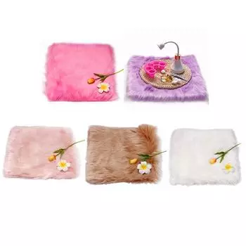 Плюшевый коврик для демонстрации ногтей для фотосъемки и прямой трансляции нейл-арта, мягкий роскошный коврик для демонстрации продукции фиолетовый