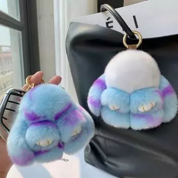 Плюшевый кролик, супер милый кролик, мягкая подвеска из искусственного меха, кукла, плюшевая игрушка белый