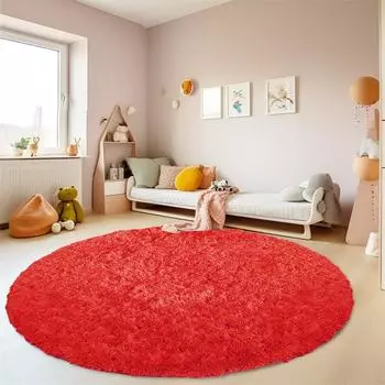 Плюшевый круглый ковер, пушистый мягкий лохматый коврик для спальни, стула, коврик для ванной комнаты, милый коврик для комнаты для девочек, 23 цвета, украшение дома Diameter 60cm
