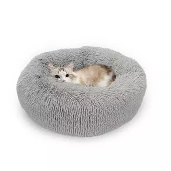 Плюшевый круглый вольер для кошек, плюшевый коврик для будки для домашних животных, сохраняющий тепло зимой для маленьких и средних собак diameter 40CM