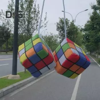 Плюшевый кубический автомобильный кулон с шнурком, винтажный подвесной декор для зеркала заднего вида, мягкий на ощупь, пушистый кубический декор для интерьера автомобиля разноцветный