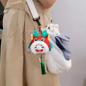 Плюшевый кулон-дракон, милые плюшевые куклы-драконы в китайском народном стиле принесут благословение 2024 года A