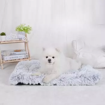 Плюшевый квадратный коврик для кошек, одеяло для глубокого сна, теплое гнездо для питомца, зимняя кровать для питомца S: 45 * 55CM