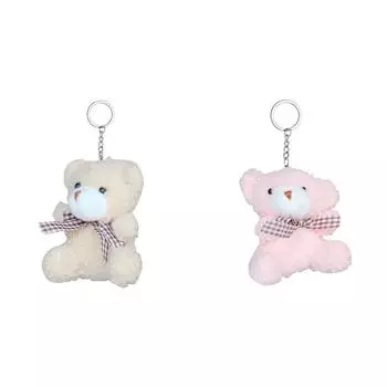 Плюшевый медведь куклы брелок милый мультфильм женщины девушки сумка кулон (Светло-коричневый)