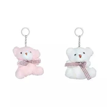 Плюшевый медведь куклы брелок милый мультфильм женщины девушки сумка кулон подарки(розовый)