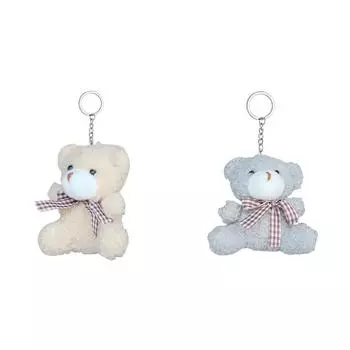 Плюшевый медведь куклы брелок милый мультфильм женщины девушки сумка кулон (Светло-коричневый)