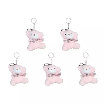 Плюшевый медведь куклы брелок милый мультфильм женщины девушки сумка кулон подарки(розовый)