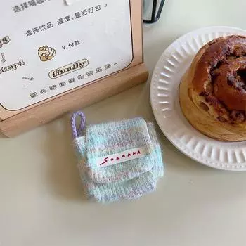 Плюшевый Милый Мини-чехол для наушников Чехол для наушников Кошелек для монет Плюшевая сумка для наушников Кабель для передачи данных разноцветный/синий