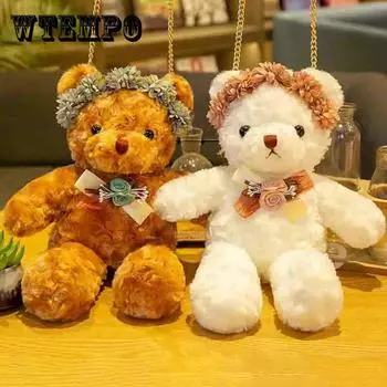 Плюшевый мишка, плюшевая игрушка, милый медведь, кукла, детский обнимающий медведь, подушка для сна, лучший друг, подарок на день рождения, кукла Kawaii с цепочкой 30cm белый