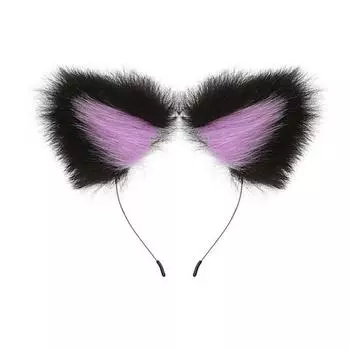 Плюшевый ободок с кошачьими ушками Прочный металлический ободок Универсальный дизайн Обруч для волос Реквизит для косплея Аксессуар для волос D