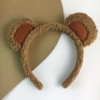 Плюшевый обруч для волос Лолита Животное Медвежьи ушки Головной убор Пушистая повязка на голову Милый головной убор Аниме Маскарадный костюм Косплей Аксессуары