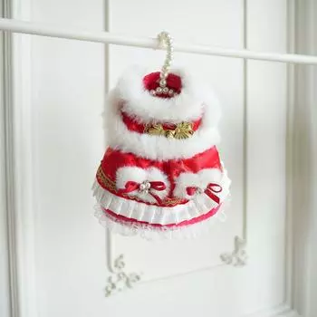 Плюшевый ошейник для питомца, красное пальто, рождественское пальто для собак, плюшевый мишка для маленькой собаки, милое новогоднее пальто с плюшевой одеждой для щенка XS