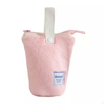 Плюшевый пенал для ручек, сумка для канцелярских принадлежностей, для хранения кистей, для девочек и мальчиков розовый