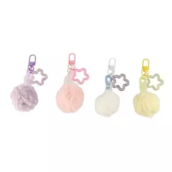 Плюшевый плюшевый брелок-мяч, акриловый цветной кулон, забавная звезда, брелок-звезда, пара белый