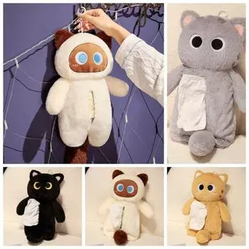 Плюшевый плюшевый держатель для салфеток для кошек, полиэстер, бумажный носовой платок для кошек, коробка для украшения дома