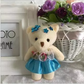 Плюшевый плюшевый мишка-букет 11 см, праздничный подарок, кулон, дешевая отправка детям, прямая поставка красный