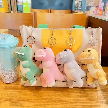 Плюшевый подвесной брелок с изображением динозавра, мягкая кукла-животное для тематической вечеринки Дино, плюшевые плюшевые игрушки с мультяшным драконом с розовый