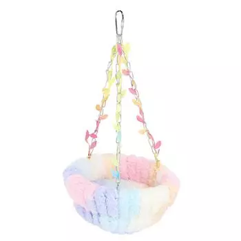 Плюшевый подвесной гамак для птиц, прочные ремни для подвешивания, эстетичная мягкая теплая кровать-качели для птиц для попугаев P