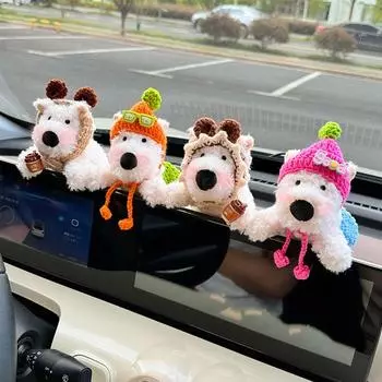 Плюшевый щенок, центр управления, украшение, переключатель указателя поворота, украшение, милая собака, кукла, стеклоочиститель, аксессуары для салона автомобиля