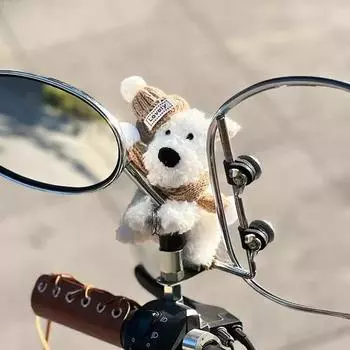 Плюшевый щенок, украшения для мотоцикла, кукла-собака, магнитные украшения для мотоцикла, аксессуары для электрического мопеда, велосипеда, съемная подвеска