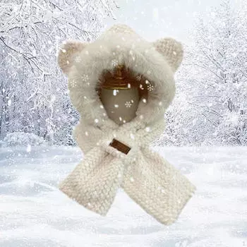 Плюшевый шарф с капюшоном 2 в 1, кепка с капюшоном, шапка с изображением животных для вечеринки в стиле косплея, верховая езда хаки