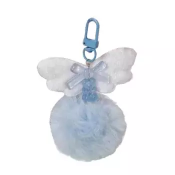 Плюшевый шнурок для телефона с крыльями, милый медведь, цепочка для телефона, брелок с бантом ручной работы, кулон на рюкзак, сумка для камеры, аксессуар синий