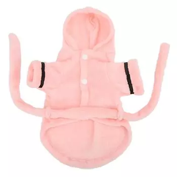 Плюшевый теплый впитывающий халат для питомца, пижама с капюшоном для щенков, с поясом для маленьких собак, кошекXL S(for 2-4kg)