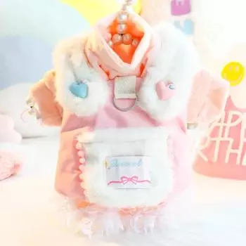 Плюшевый верх для собак осень/зима, кошачья принцесса, юбка на бретельках, нижнее пальто, цельное пальто для маленьких собак, плюшевая куртка для домашних собак XS