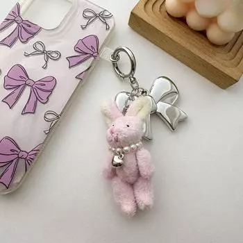 Плюшевый жемчужный кролик брелок мягкий сердце медведь рюкзак декор бант кролик сумка подвеска сумка подвеска Style B