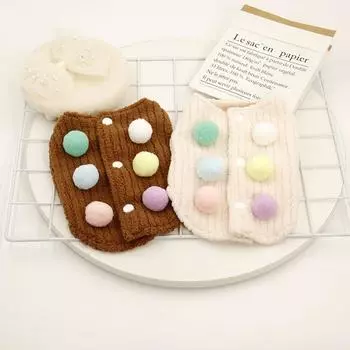 Плюшевый жилет для питомца, милый мяч, осенне-зимнее пальто, новая одежда для кошек, маленьких собак, щенков, костюм для собаки, пальто для собаки, дизайнерская одежда для собак XS