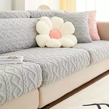 Плюшевый зимний эластичный чехол для дивана, универсальная всесезонная подушка, утолщенный чехол для ленивого дивана, подушка S