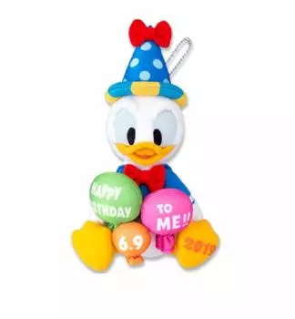 Плюшевый значок Дональда Дака С ДНЕМ РОЖДЕНИЯ 2019 Disney Goods Сувенир для Tokyo Disney ME! [Ограниченный курорт]