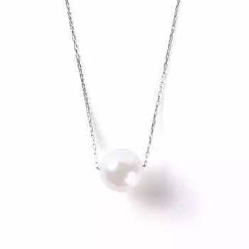 PLUSTER Жемчужное ожерелье K18 Жемчужное ожерелье Натуральный жемчуг Свадебная церемония Жемчуг Акойя Одинарный 9 мм Корпус из белого золота Популярный подарок на день рождения 8,5 мм -