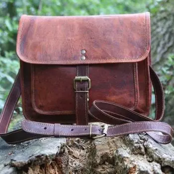 PLUTO Кожаная сумка через плечо 9.5 x 11 x 3.5 in коричневый