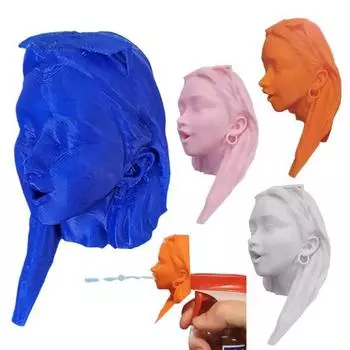 Плюющийся Ptysis спрей бутылка голова 3D печатная женская голова туман распыление бутылка сопло разъем смола красный