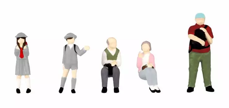 PM Office A Super Mini Figure 12 That Bus Stop Set 2 Scale PVC Painted Complete Figure 1/80 Day s 1/80
