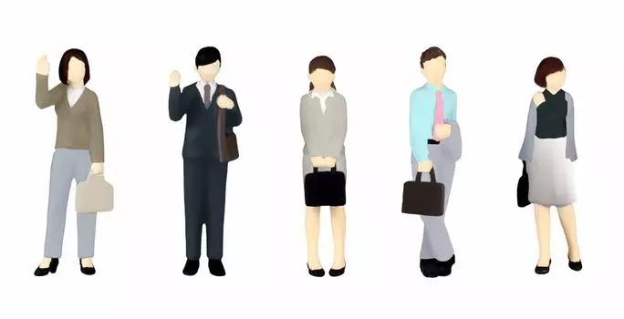 PM Office A Super Mini Figure 8 Expert Office Worker Set 2 Scale PVC Painted Complete Figure MS047 1/80 1/80