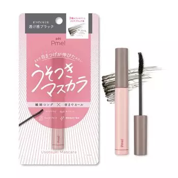 Pmel Usotsuki Sheer Arichan Natural Long Curved Eyelash Makeup Mascara, Black, Mascara, Separation, Curl, Waterproof, Brush, Fiber,