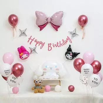 [PNB Unity] Набор гирлянд на день рождения Sanrio, 01) Набор гирлянд на день рождения Cinnamoroll - розовый, 1 комплект