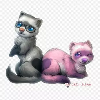 Png хорек хорек кошка утюг на теплопередаче печать виниловые нашивки наклейки для одежды DIY аппликации моющиеся нашивки