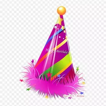 Png шляпа для дня рождения, дня рождения, термопереносная печать, виниловые нашивки, наклейки для одежды, аппликации «сделай сам», моющиеся нашивки