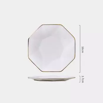 Пномпень Креативная восьмиугольная плоская тарелка для стейка Легкая роскошная фарфоровая посуда Западная обеденная тарелка Бытовая обеденная тарелка