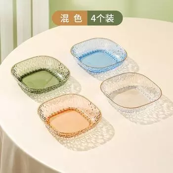 Пномпень Прозрачная Противоударная Маленькая Фруктовая Тарелка, Бытовая Тарелка для Закусок для Гостиной, Конфетница, Маленькая Изысканная Тарелка для Семечек Дыни для Ресепшена