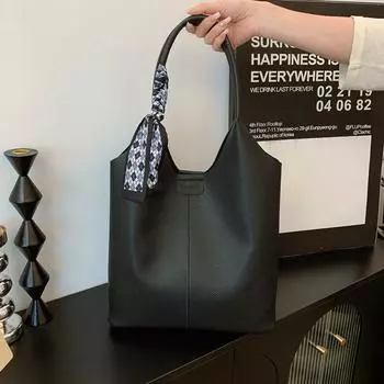 По пути на работу Вместительная сумка-ведро Женская новая простая повседневная сумка через плечо 2024 года Универсальная высококачественная сумка подмышкой хаки