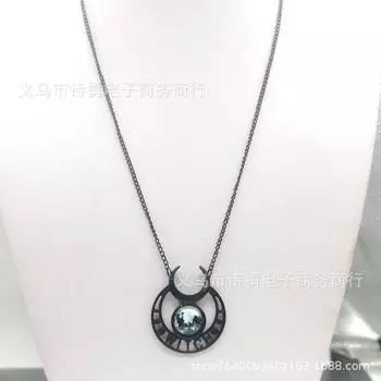 Поэзия Панк Готика Демон Ведьма Черная Луна Ожерелье Тройная Луна Муза Подвеска Мужские и женские Подарки Древние Аксессуары